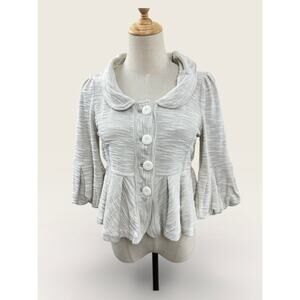 Chicos Black Embellished Jamilah Open Knit Pullover Sweater